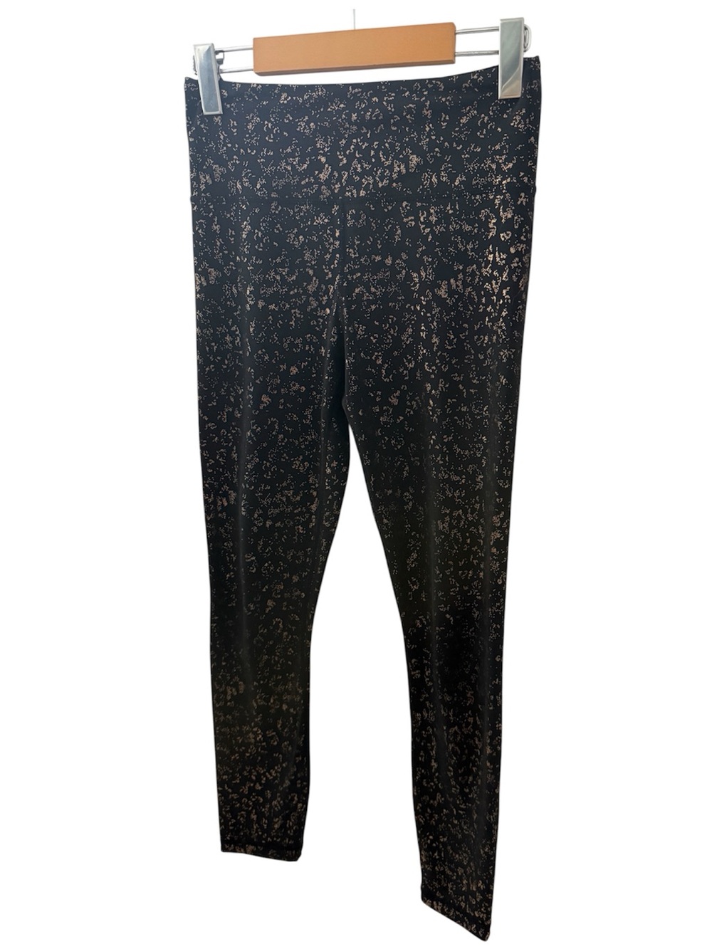 ZYIA ACTIVE Black Leggings with Metallic Animal Print